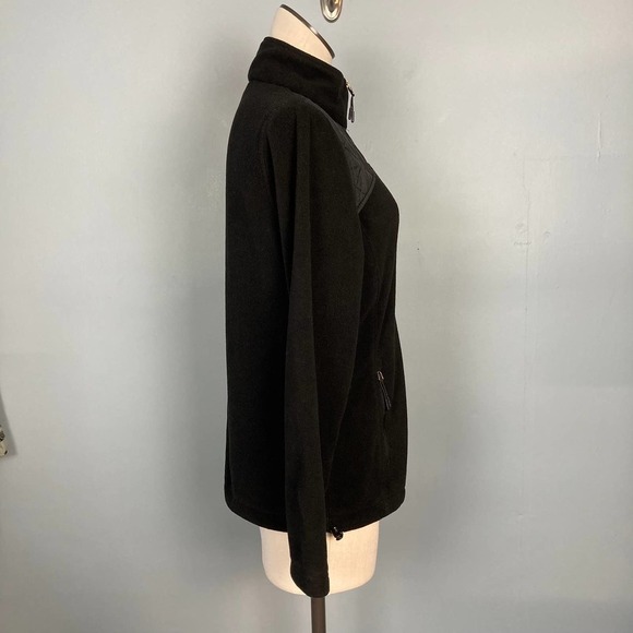 𝅺new Balance Women's Full Zip Fleece Jacket Quilted Yoke Rose Gold Logo Size M - Picture 3 of 12